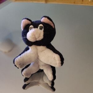 Galoob 1990 Pound Puppy Collection Charming Black and White Cat Plush Toy